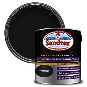 Sandtex 10 Year Multi Surface Satin Paint 2.5L Anthracite