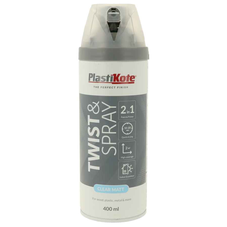 PlastiKote Twist & Spray Premium Matt Clear Sealer 400ml | 3 Pack Bundle