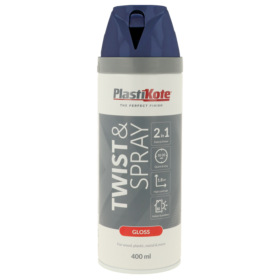 Plastikote Premium Paint Spray | Gloss Finish | Royal Blue | 400ml.