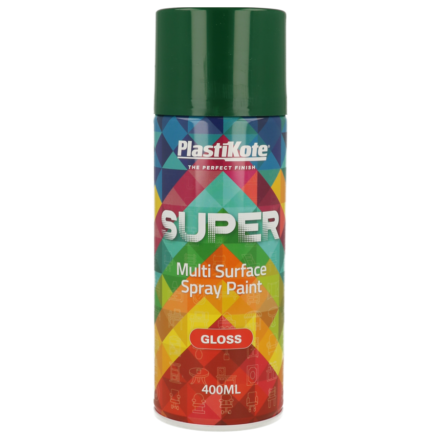 PlastiKote SUPER Spray Paint | Lawn Green | 400ml | Gloss Finish