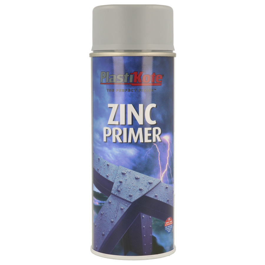 Plastikote Zinc Paint Primer | 400ml Spray Can | Protecting and Sealing surfaces against Rust