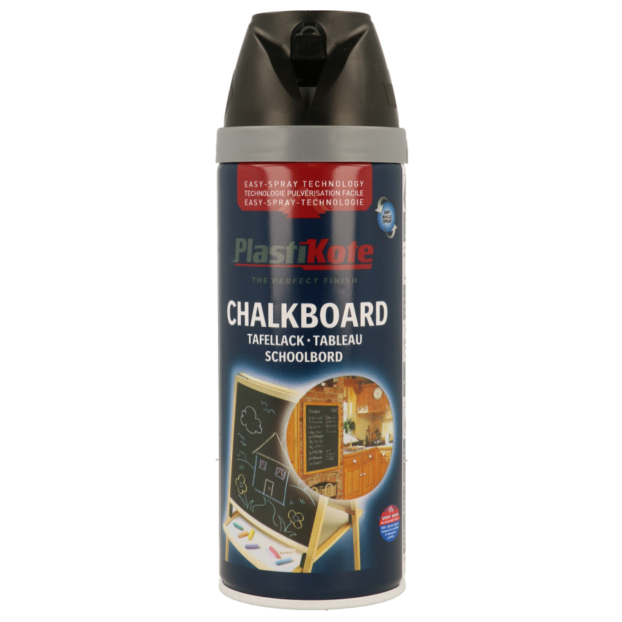 Plastikote Chalkboard Black Paint 400ml Twist and Spray Can | Renovate, Repair or Create a new surface | 3 Pack