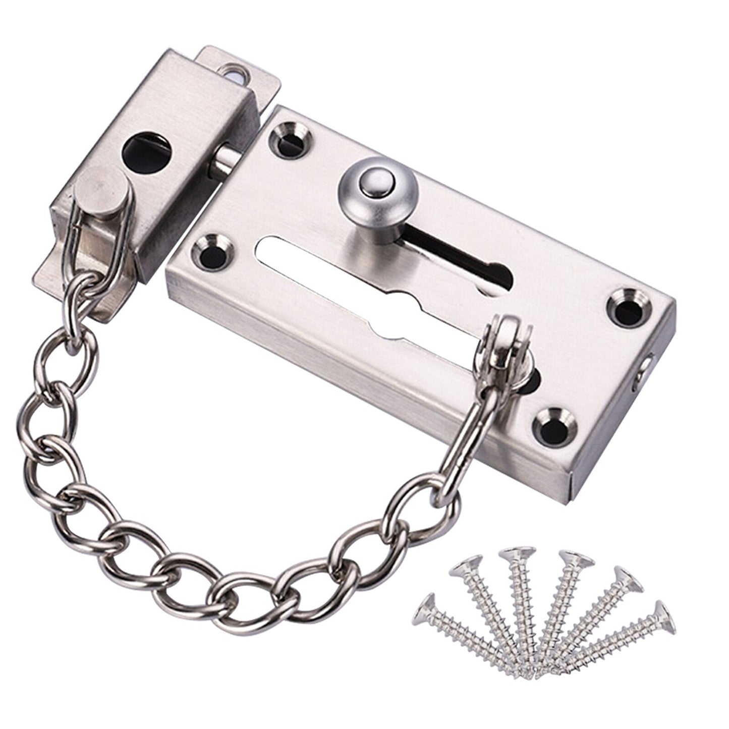 Securit Slide Latch Bolt & Chain | Stainless Steel | S1637 | Easily Fitted Door Security