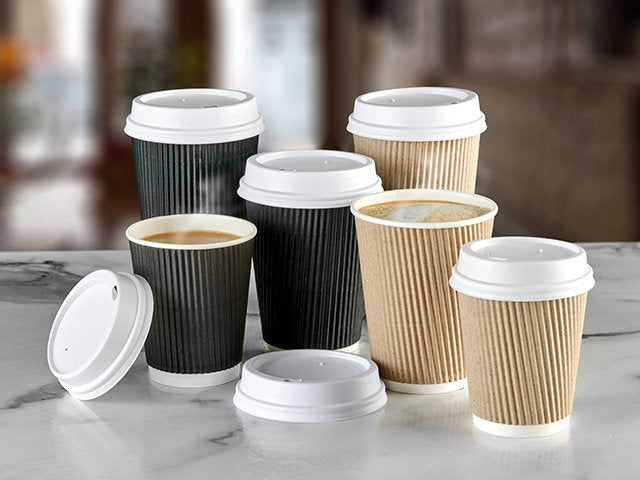 Belgravia 12oz Triple Walled Kraft Ripple Paper Cups - UK BUSINESS SUPPLIES