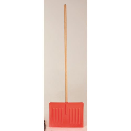 Winter Snow Shovel/Pusher with Wooden Pole Orange 317595