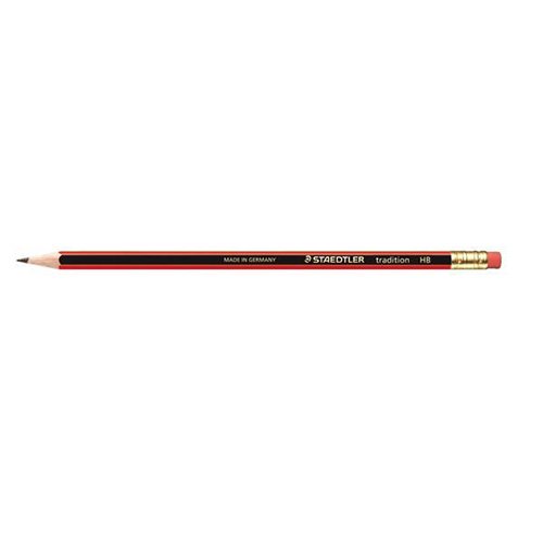 Staedtler 110 Tradition Pencil Cedar Wood with Eraser HB Pack 12 Code 112HBRT