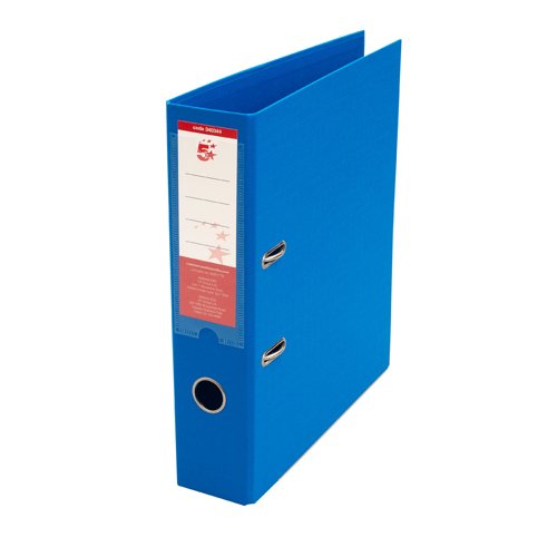 5 Star Premium Lever Arch File A4 70mm Spine Polypropylene Blue (Pack of 10) 340344