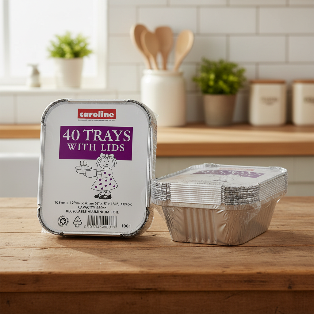 Caroline Foil Trays & Lids 16oz | 103 x 129 x 41mm | 1 x 10pk