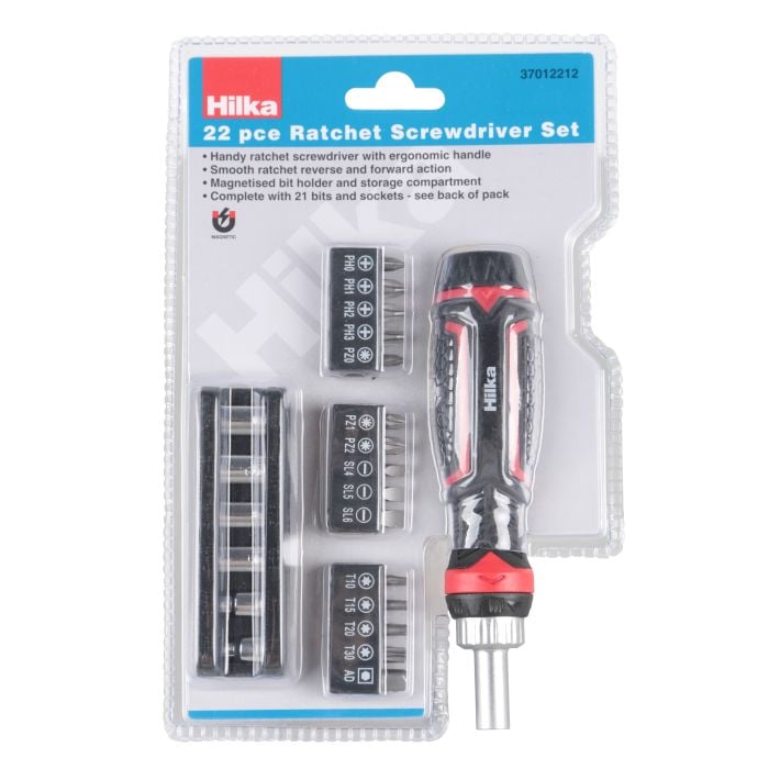 Hilka 37012212 | 22 Piece Ratchet Screwdriver Set