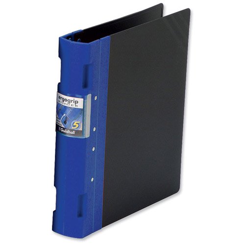 Guildhall GLX Ergogrip Binder Polypropylene 8 Prong/4 Ring 55mm A4 Blue Pack 2 Code 4532