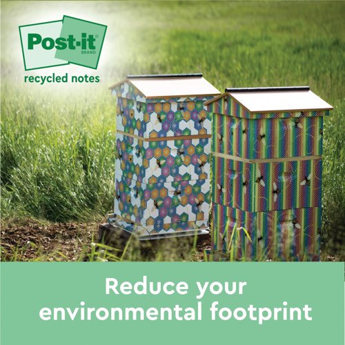 Post-it Super Sticky Recycled 76x76 Cardboard Packaging Assorted (Pack of 18) 654RSSCOL14+4F