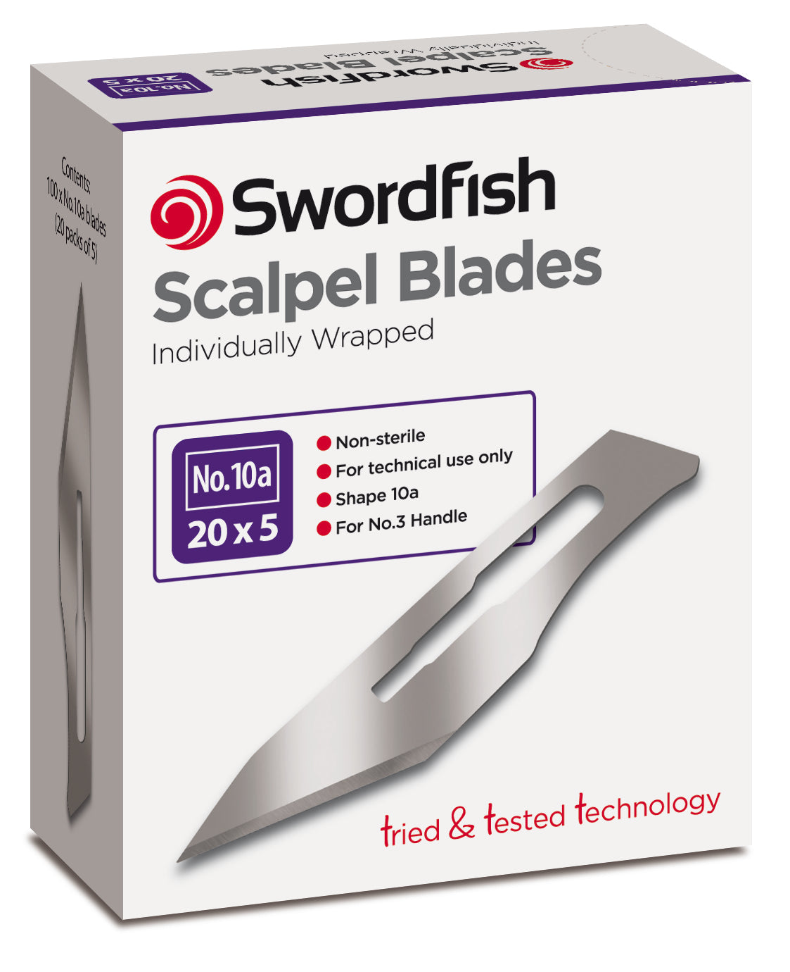 Swordfish Scalpel Blades No 10A Silver (Pack 100) - 43802