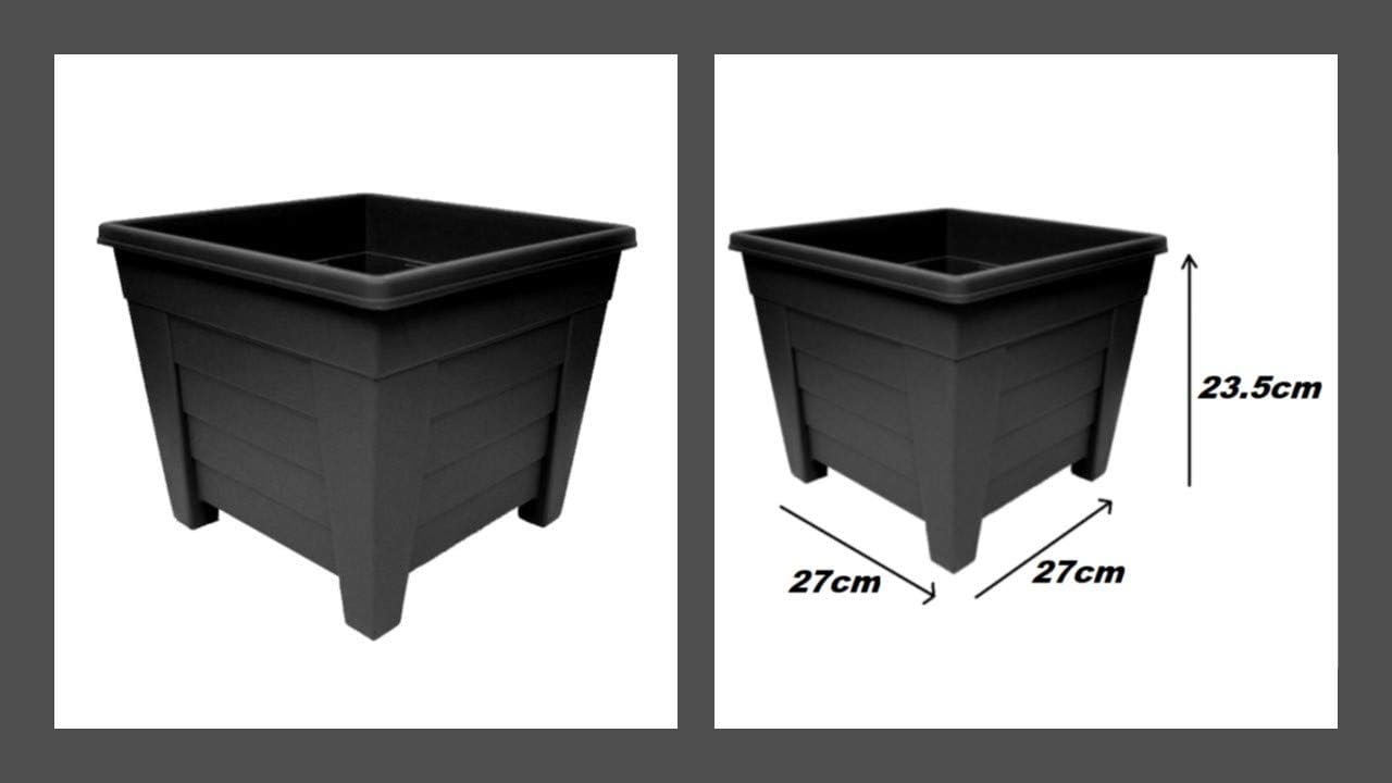Fixtures Grosvenor Square Planter Black / Ebony 27cm