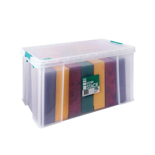 Storestack 70 Litre Storage Box W660Xd450Xh320mm Clear RB90126