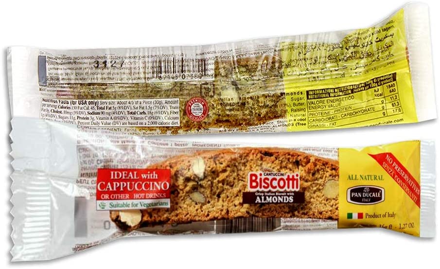 Pan Ducale Italian Almond Biscotti - 24 x 36g - UK BUSINESS SUPPLIES