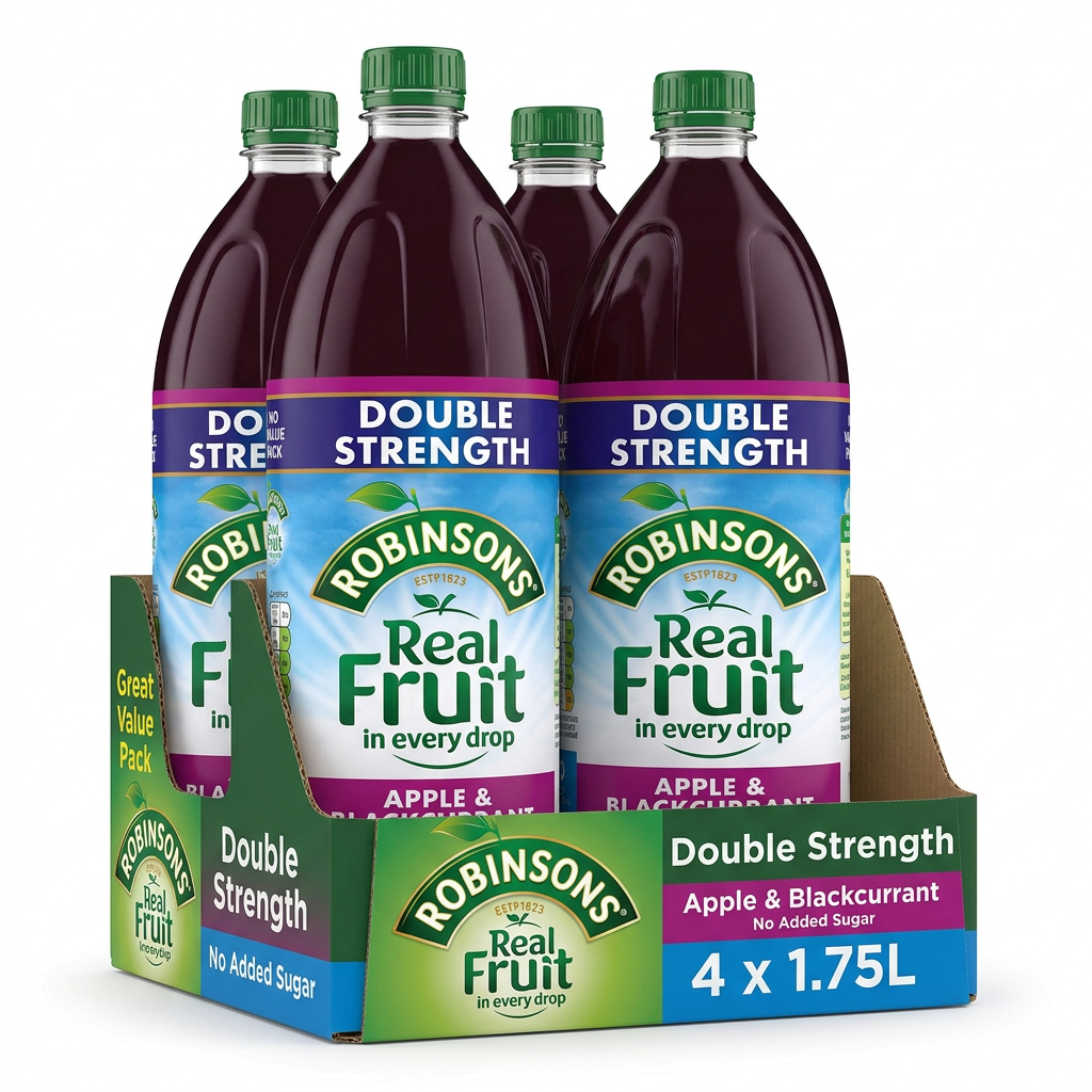 Robinsons NAS Double Concentrate Apple and Blackcurrant 1.75L