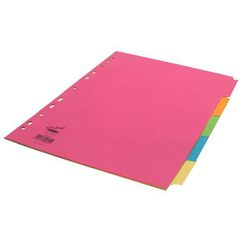 Concord Bright Subject Dividers Europunched 5-Part A4 Assorted Code 50699 - UK BUSINESS SUPPLIES