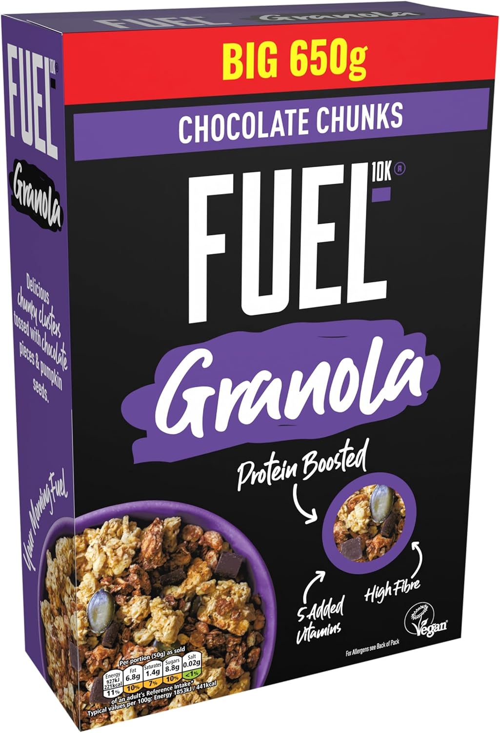 FUEL10K Protein Boosted Chocolate Chunky Granola | 1 x 650g Box