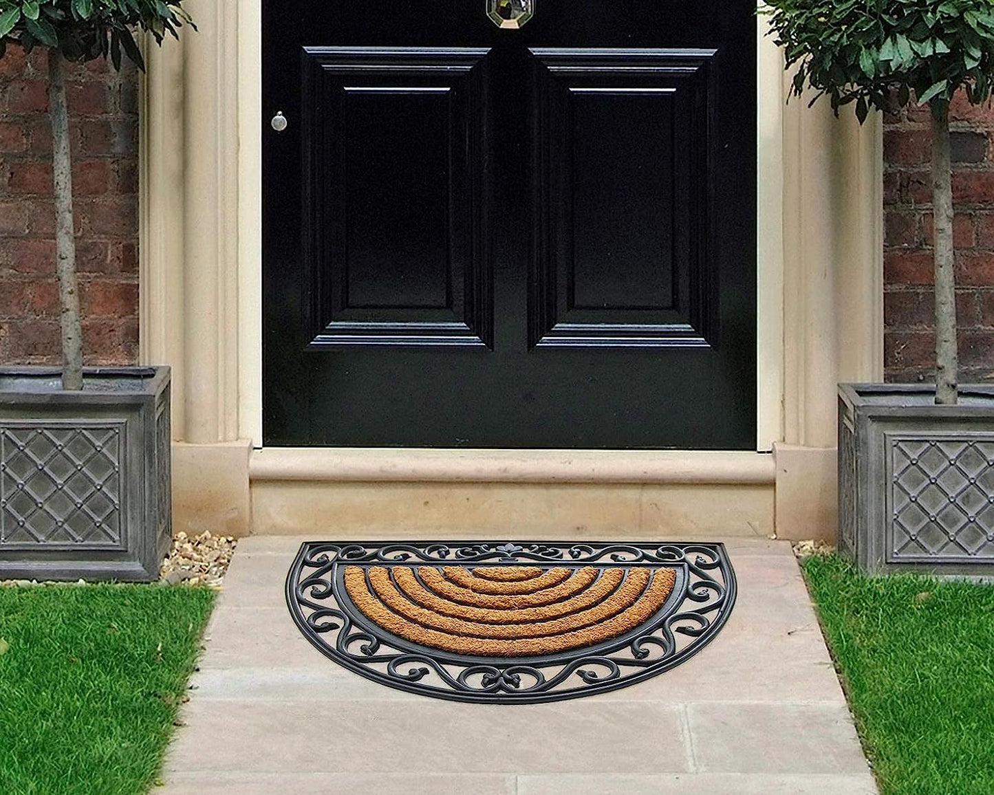 Half Moon Heavy Duty Coir & Rubber Door Mat by Fixtures 45x75cm