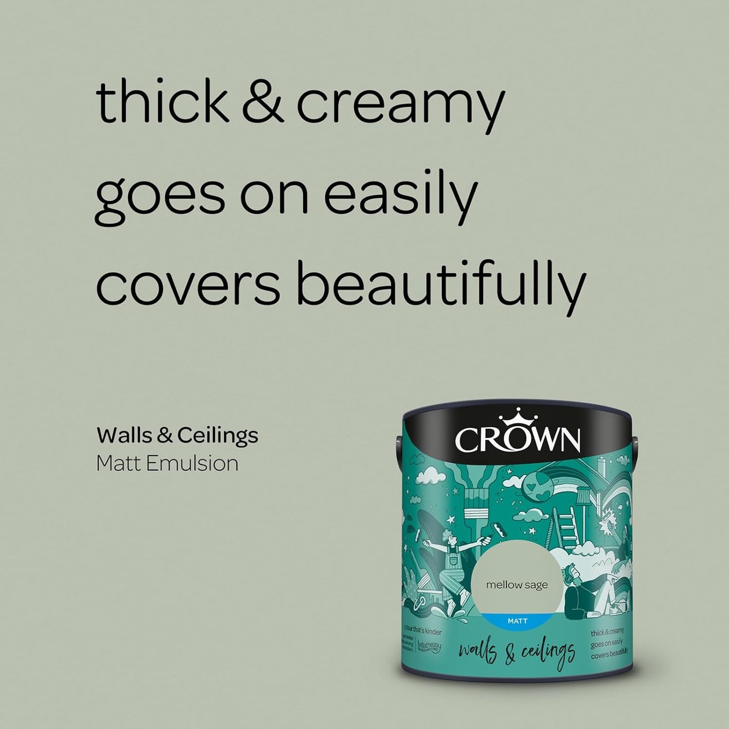 Crown Retail Core Emulsion Matt Mellow Sage 2.5 L