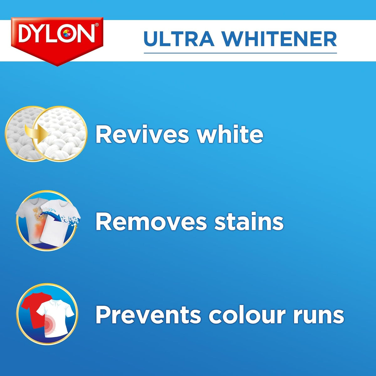 Dylon Ultra Whitener, Whitens And Revives White Laundry, Pack Of 5 Sachets