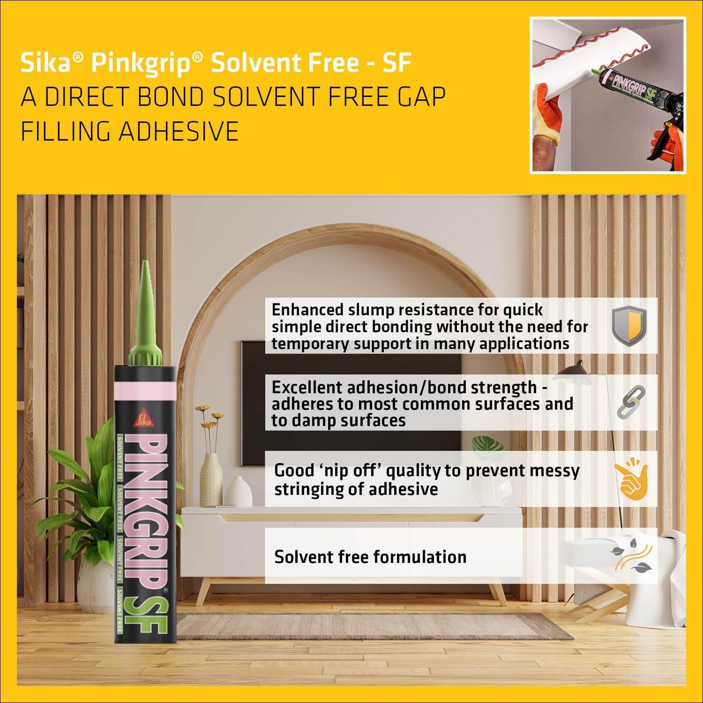 Everbuild Pinkgrip Solvent Free Grab Adhesive Pink – 380Ml