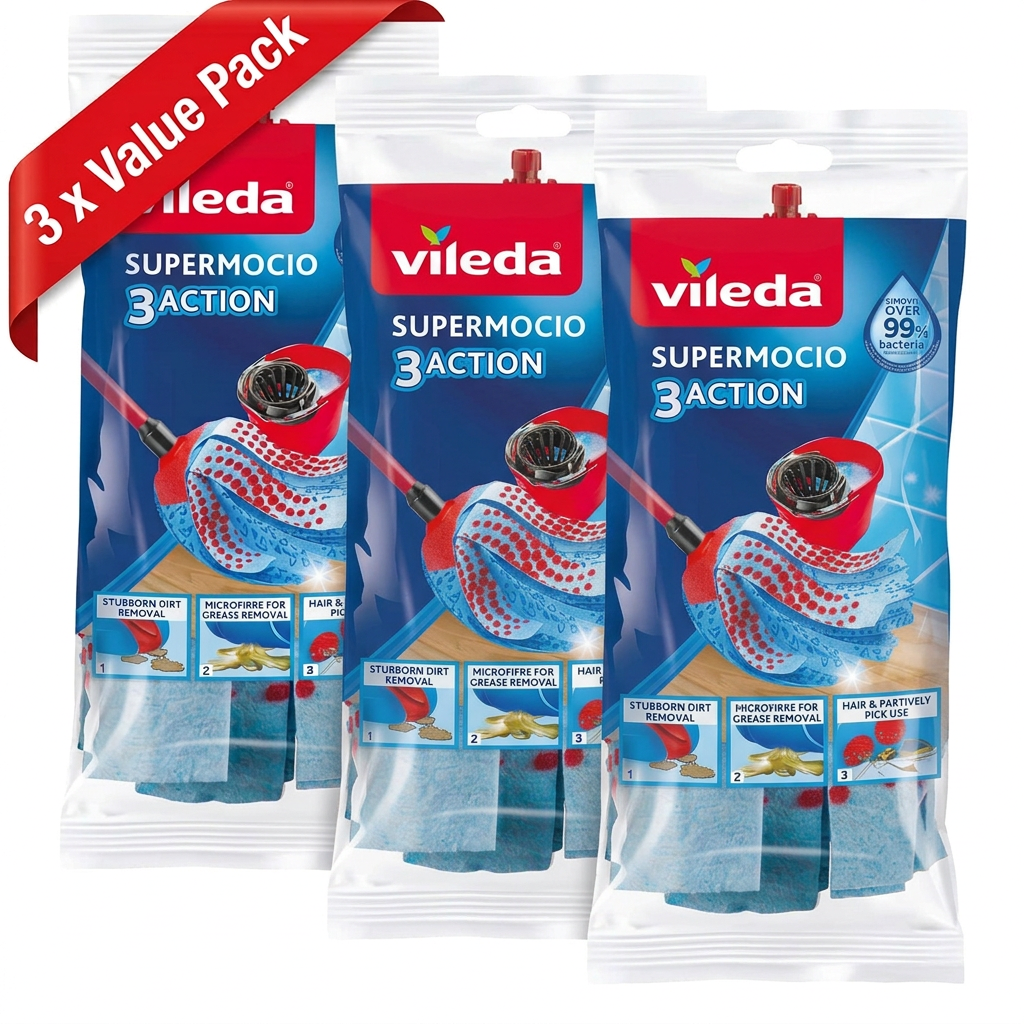 Vileda Supermocio 3 Action XL Mop Replacement Head