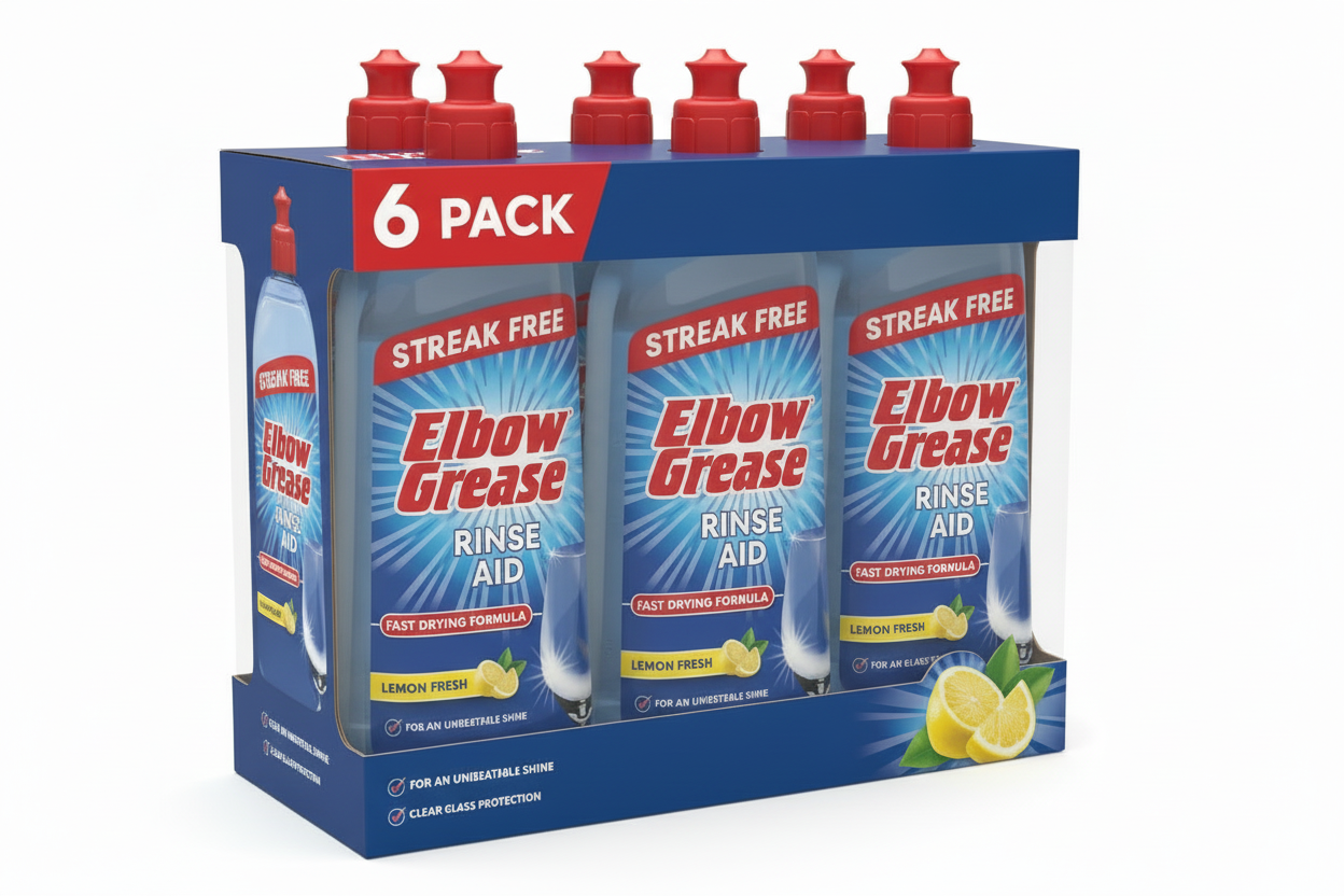 Elbow Grease Rinse Aid | Streak Free Fast Drying Formula | 1 x 500ml