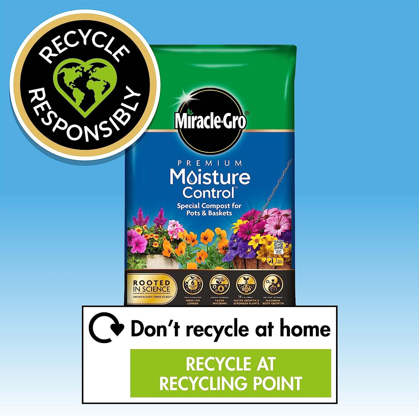 Miracle Gro Premium Moisture Control Potting Compost 10L