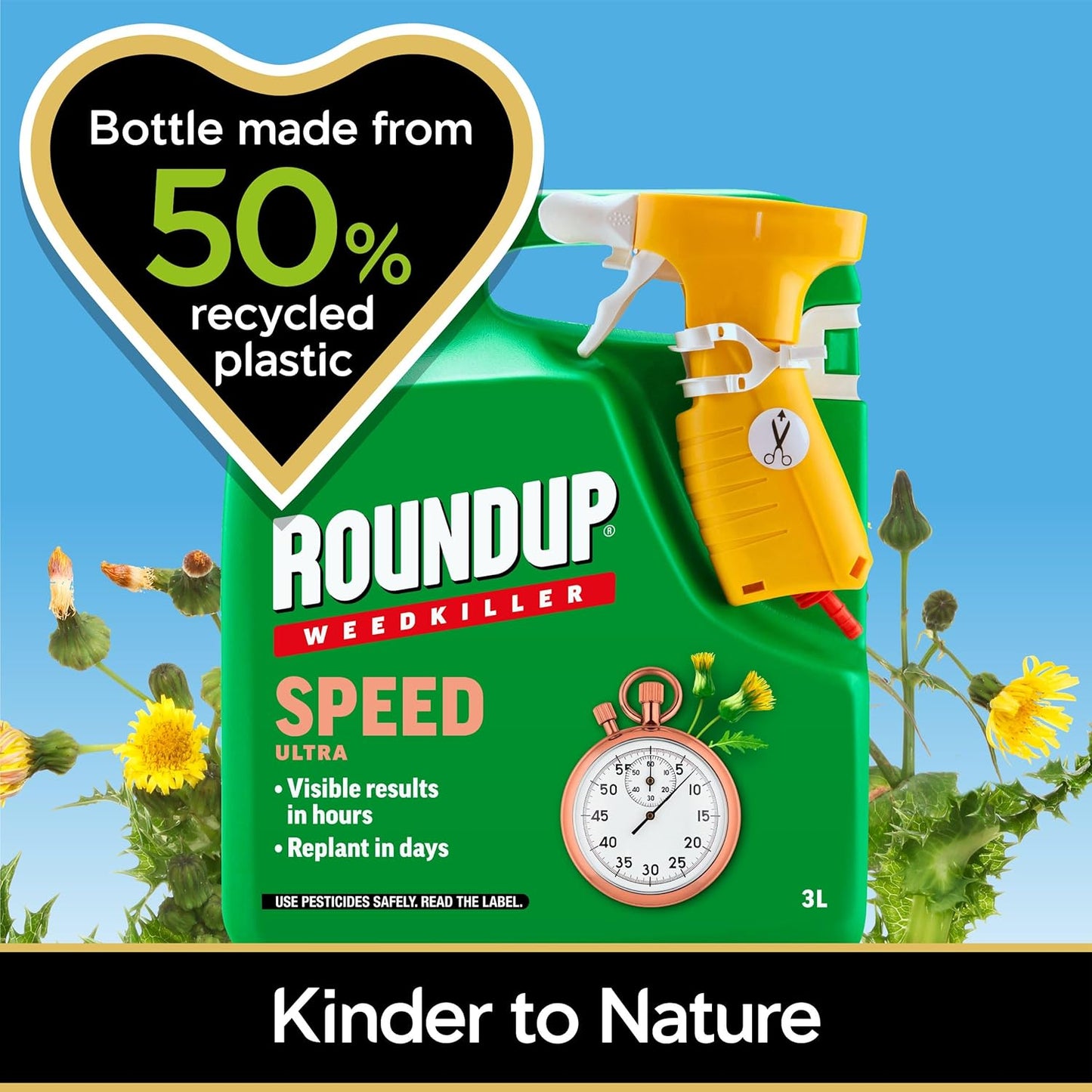 Roundup Speed Ultra (Glyphosate Free), Weedkiller, Manual Spray - 3 Litre