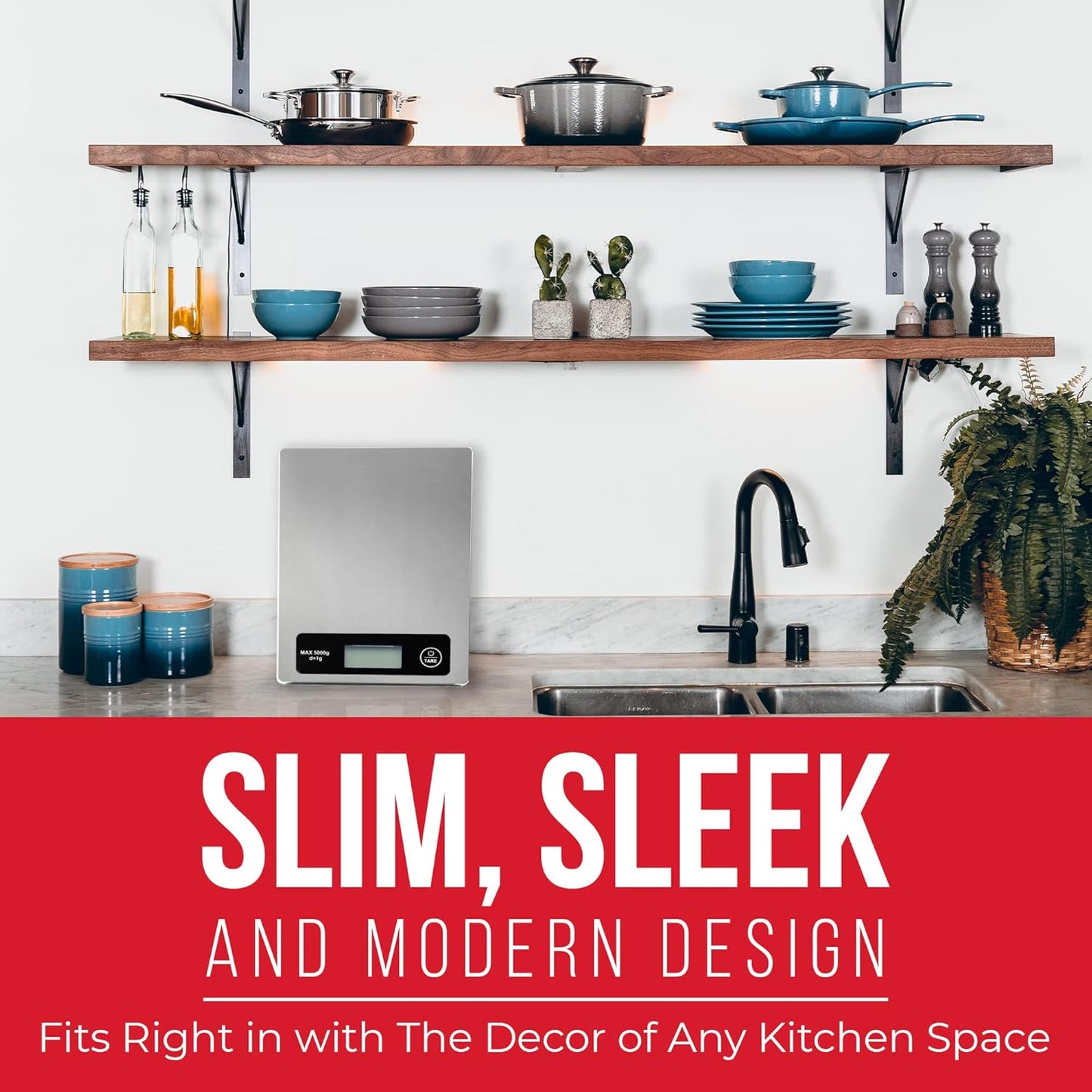 Casa & Casa Digital Kitchen Scales | Precise Graduation to 1g | Stainless Steel.