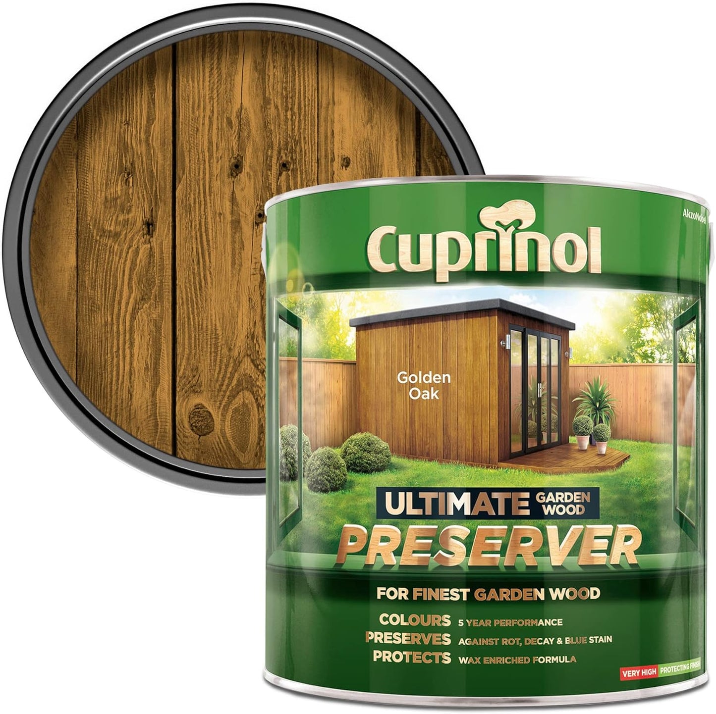 Cuprinol Ultimate Garden Wood Preserver | Wax Enriched Formula | Golden Oak 4L