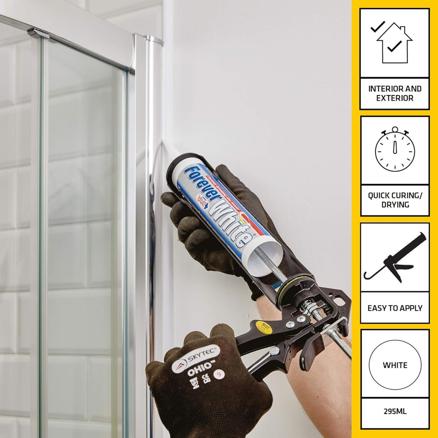 Everbuild Forever Clear Anti-Mould Silicone Sealant | Permanently Waterproof | Suitable for Internal And External Use | Clear | 2 x 295ml