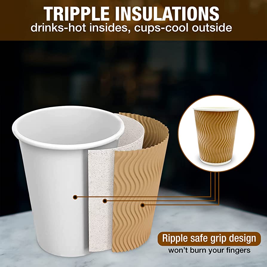 Belgravia 8oz Red & Black Single Walled Paper Cups 25's