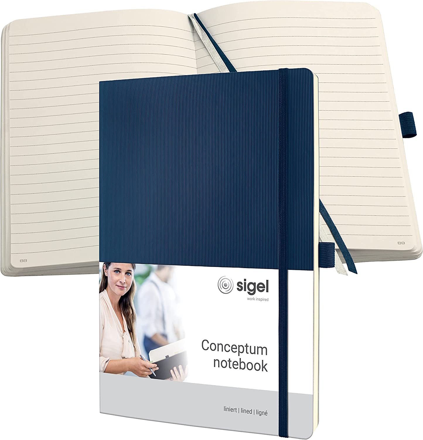 Sigel Conceptum Notebook Soft Cover 80gsm Ruled and Numbered 194pp PEFC A4 Dark Blue CO317