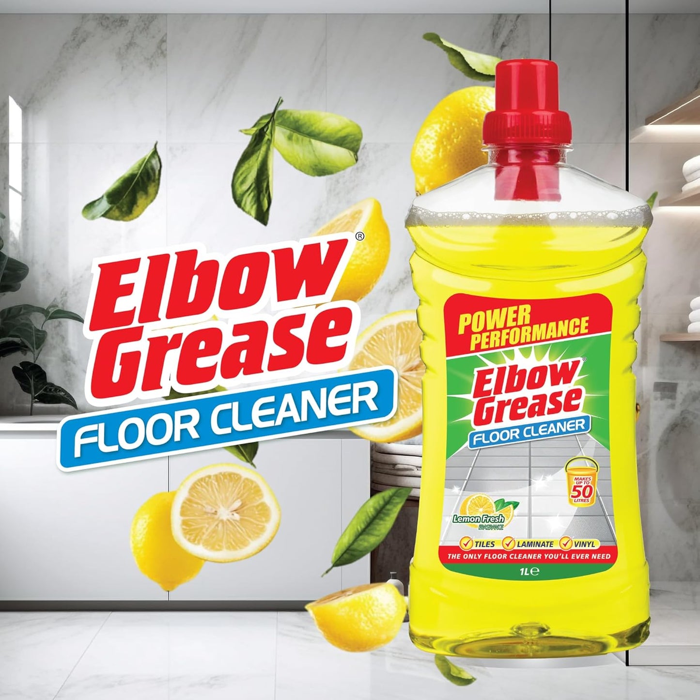 Elbow Grease Concentrated Floor Cleaner | Wood and Laminate | Lemon | 1 x 1L
