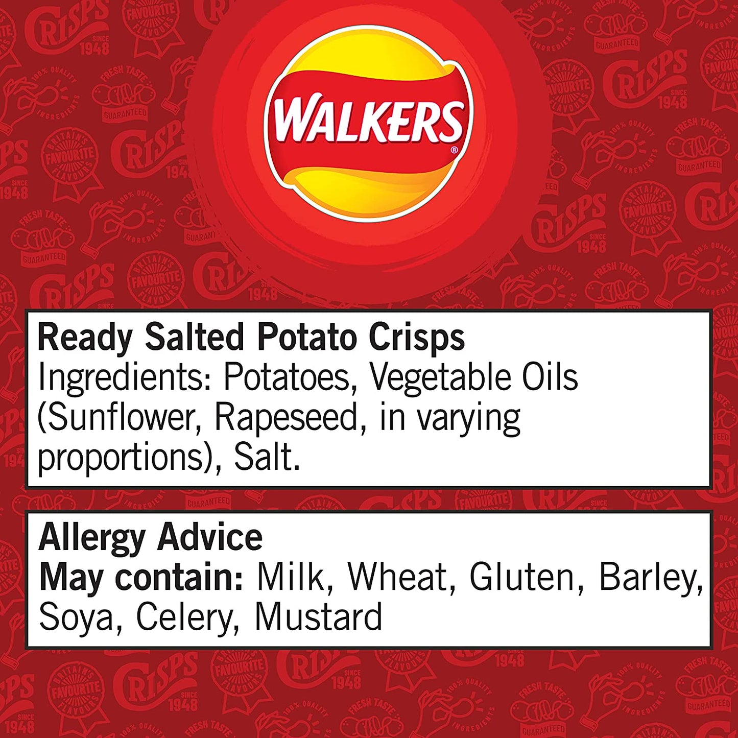 Walkers Ready Salted Crisps Pack 32's