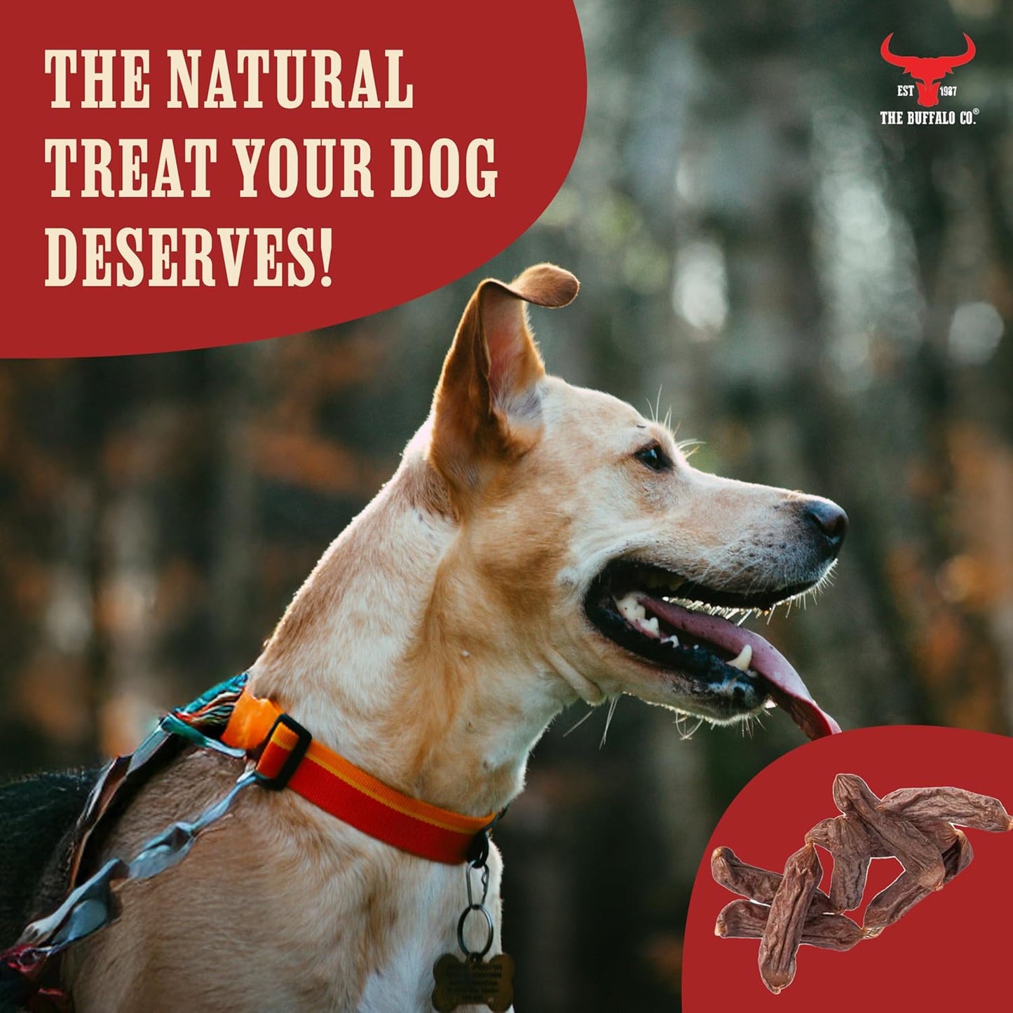 The Buffalo Co: Sausage Dog Treats 300g Pouches | 100% Natural Dog Treat
