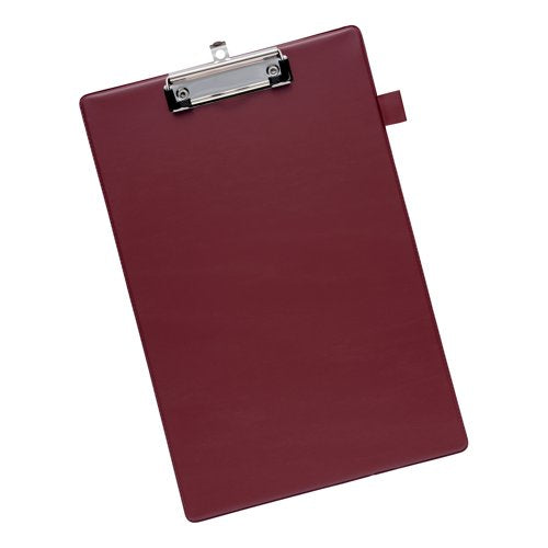5 Star Standard Clipboard with PVC Cover Foolscap Dark Red 913659