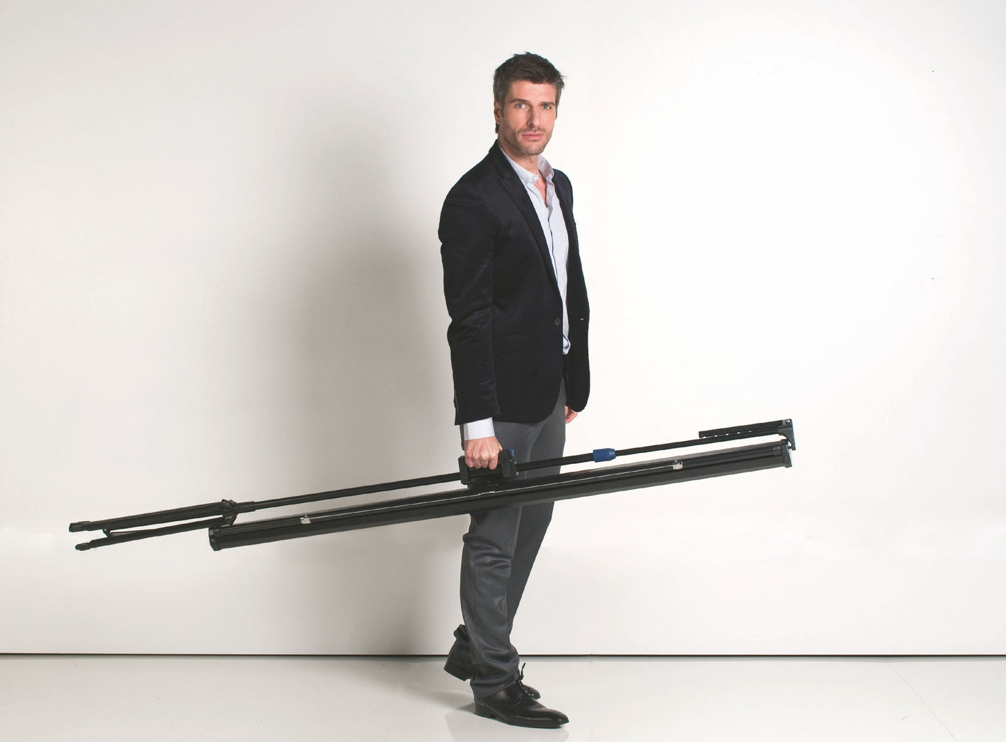 Bi-Office Portable Tripod Projection Screen 1250x1250mm Black Border Black Housing - 9D006028