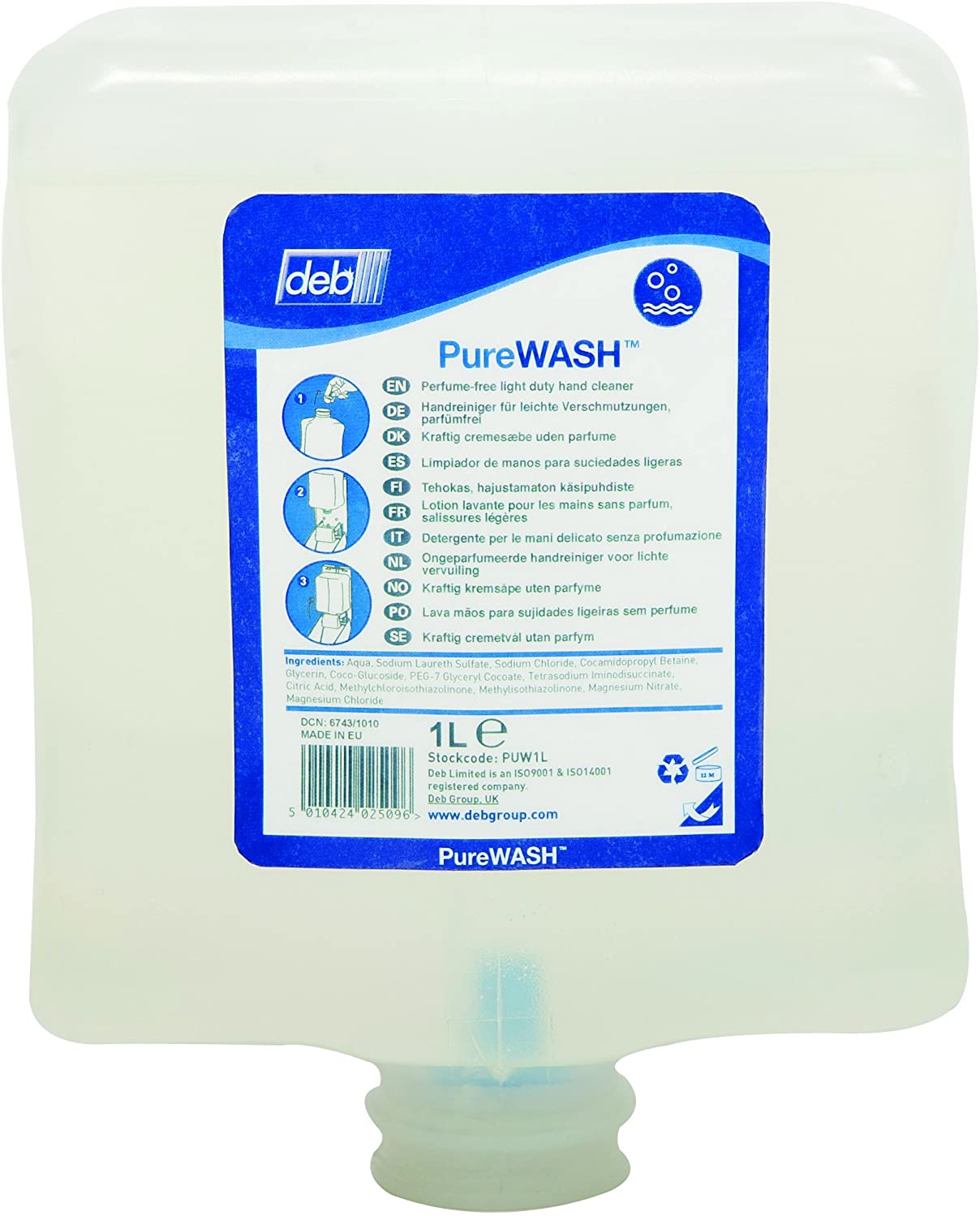 Deb Estesol Lotion Pure 1 Litre Cartridge {PUW1L} - UK BUSINESS SUPPLIES