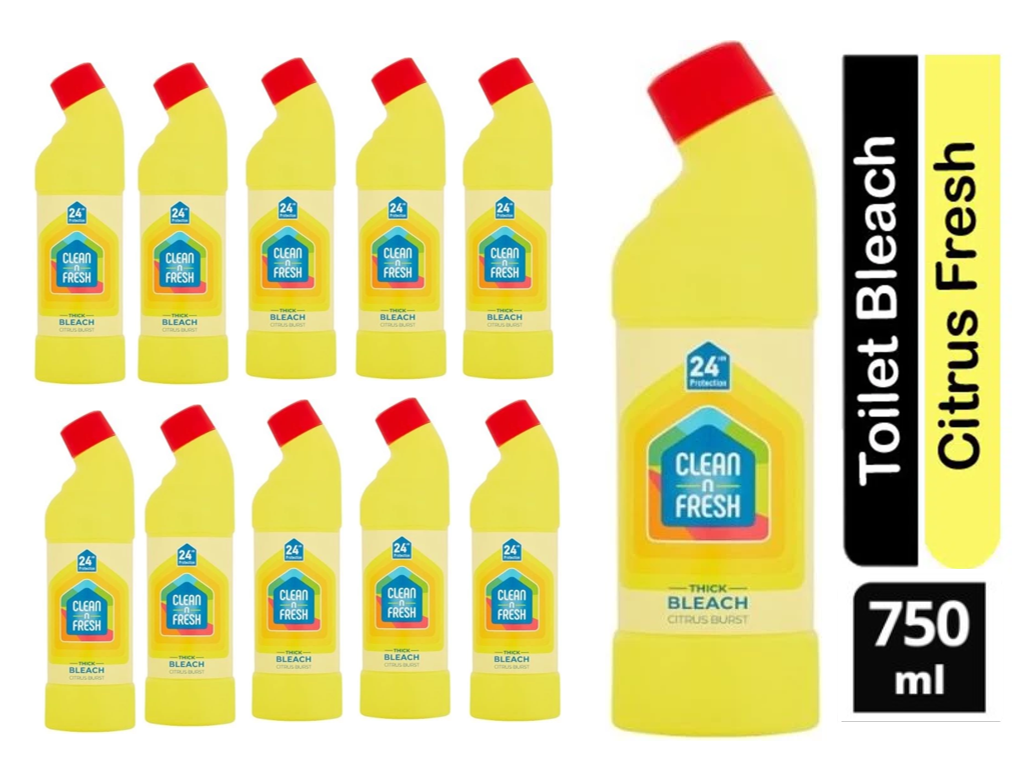 Clean And Fresh Thick Citrus Bleach 750ml - UK BUSINESS SUPPLIES