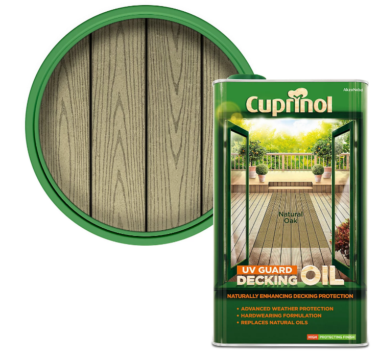 Cuprinol UV Guard Decking Oil Exterior Woodcare, Natural Oak 5 Litre