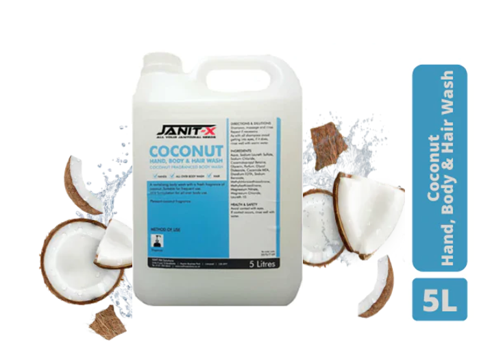 Janit-X Professional Coconut Hand, Body & Hair Wash 5 litre - UK BUSINESS SUPPLIES