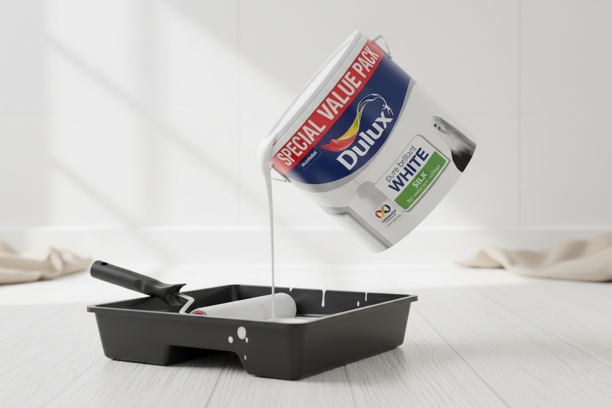 Dulux Silk Emulsion Paint 5L White | Walls & Ceilings | Wipable Finish