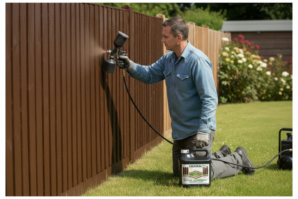 Creoseal Dark Brown Oil Based Fence Timber Paint Creocote | 4L Tub