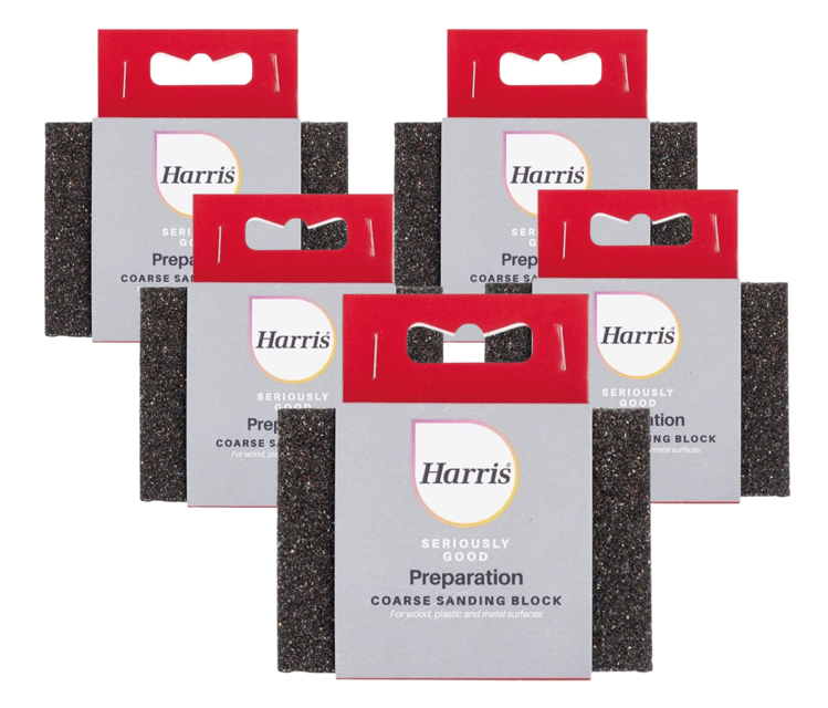 Harris Seriously Good Corse Sanding Block - Black- 5 Pack