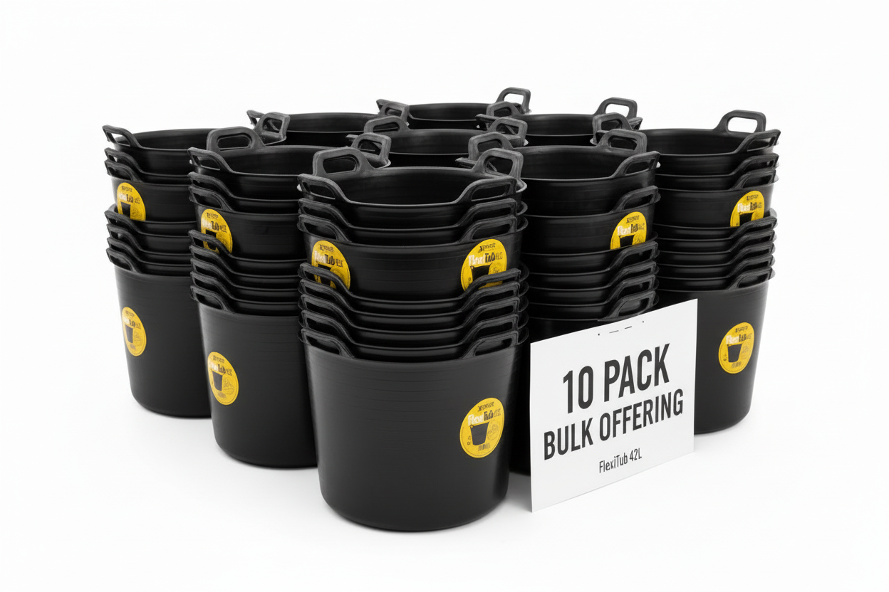Xtrade Black Flexible Tub 42 Litre For Building Mixing Carrying Storage