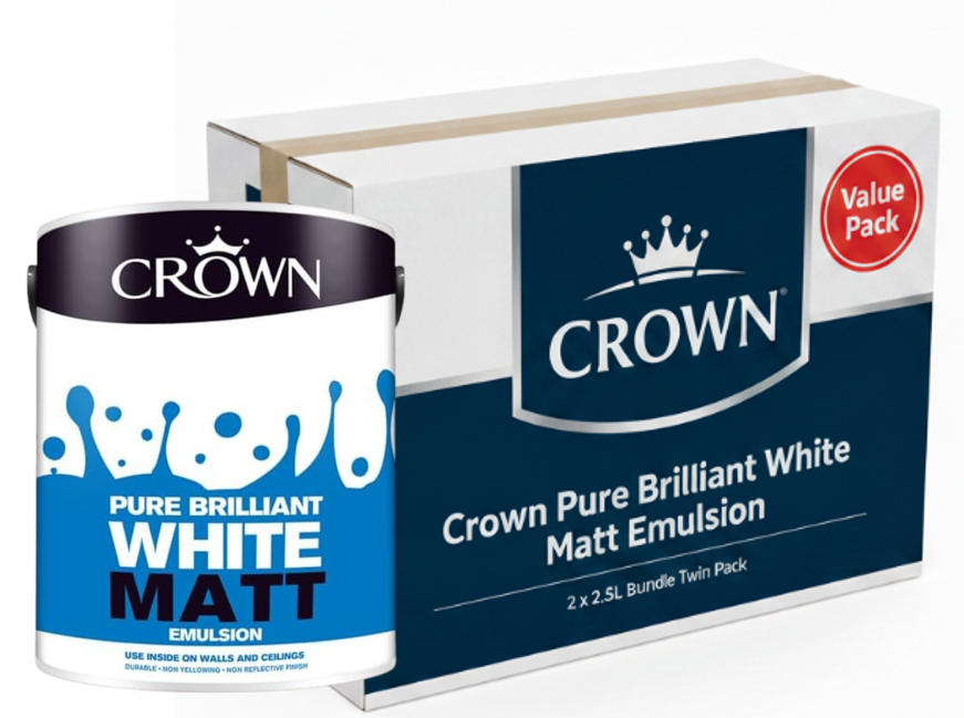 Crown Pure Brilliant White Matt Emulsion 2.5 Litre