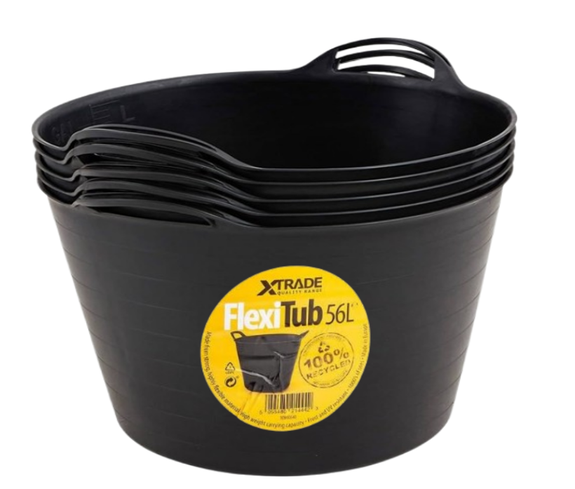 Xtrade Flexitub Black 56L | 100% recycled | 100kg+ weight carrying Capacity
